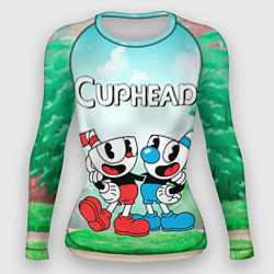 Рашгард женский Cuphead Красная и синяя чашечка, цвет: 3D-принт