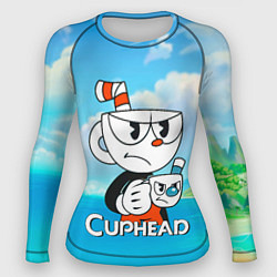 Женский рашгард Cuphead сердитая чашечка