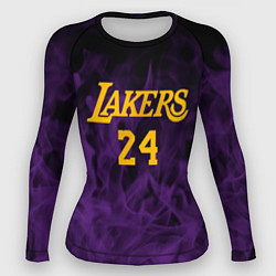 Рашгард женский Lakers 24 фиолетовое пламя, цвет: 3D-принт