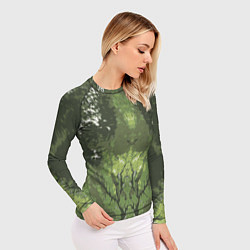 Рашгард женский Абстрактный,графический рисунок зеленого цвета, цвет: 3D-принт — фото 2