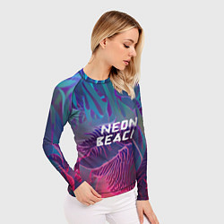 Рашгард женский Neon beach, цвет: 3D-принт — фото 2