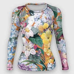 Рашгард женский Цветы Красочный Лакфиоль, цвет: 3D-принт