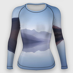 Рашгард женский Горы Озеро Туман, цвет: 3D-принт