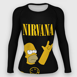 Женский рашгард NIRVANA ГОМЕР СИМПСОН, SIMPSONS