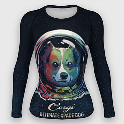 Рашгард женский Корги Космонавт Corgi Space Dog, цвет: 3D-принт