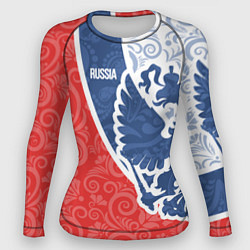 Женский рашгард ГЕРБ РОССИИ С УЗОРАМИ