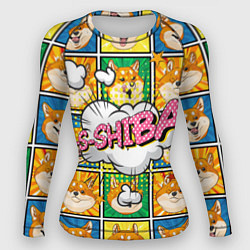 Женский рашгард Pop art shiba inu