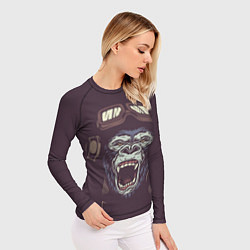 Рашгард женский Орущая горилла, цвет: 3D-принт — фото 2
