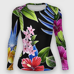 Рашгард женский Floral vanguard composition Летняя ночь Fashion tr, цвет: 3D-принт