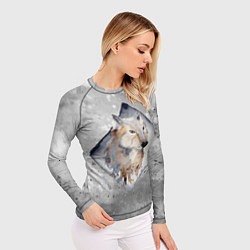 Рашгард женский Снежный волк 3D, цвет: 3D-принт — фото 2
