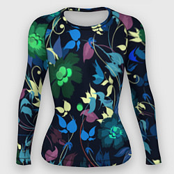 Рашгард женский Color summer night Floral pattern, цвет: 3D-принт