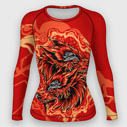 Рашгард женский Огненные лисы, цвет: 3D-принт