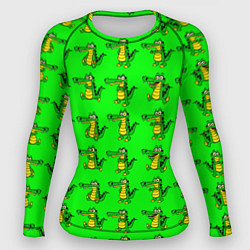Рашгард женский EMOTIONAL CROCODILES, цвет: 3D-принт