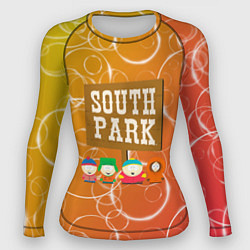 Рашгард женский Южный Парк - на фоне кружков, цвет: 3D-принт