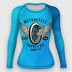 Рашгард женский Колесо мотоцикла с крыльями, цвет: 3D-принт