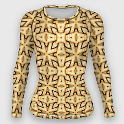 Рашгард женский Объемные деревянные узоры, цвет: 3D-принт