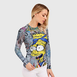 Рашгард женский Кульный Барт Симпсон весь в тату - Hype, цвет: 3D-принт — фото 2