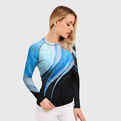 Рашгард женский Тёмно-синий мрамор, цвет: 3D-принт — фото 2
