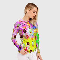 Рашгард женский Вкусные Мороженки, цвет: 3D-принт — фото 2