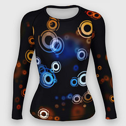 Женский рашгард Круги на черном фоне