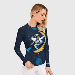 Рашгард женский Космонавт на луне, цвет: 3D-принт — фото 2