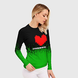 Рашгард женский Undertale - зеленая трава, цвет: 3D-принт — фото 2