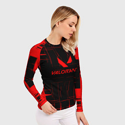 Рашгард женский Valorant красные полосы, цвет: 3D-принт — фото 2