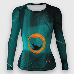 Женский рашгард Абстрактные светло-синие оттенки и мазки красок