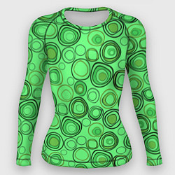 Рашгард женский Ярко-зеленый неоновый абстрактный узор, цвет: 3D-принт