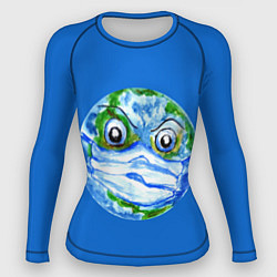 Рашгард женский Злая планета Земля в маске, цвет: 3D-принт