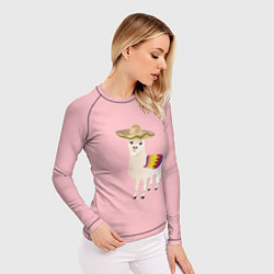 Рашгард женский Забавная лама в сомбреро, цвет: 3D-принт — фото 2