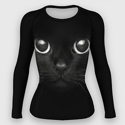 Рашгард женский Взгляд чёрного кота, цвет: 3D-принт