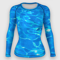 Рашгард женский Абстрактные волны бассейна - текстура, цвет: 3D-принт