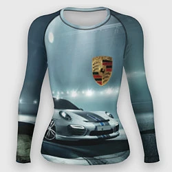 Рашгард женский Porsche - racing route - motorsport, цвет: 3D-принт