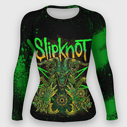 Рашгард женский Slipknot green satan, цвет: 3D-принт