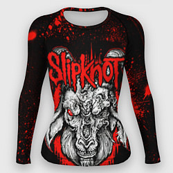 Рашгард женский Slipknot - красный козел, цвет: 3D-принт