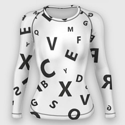 Рашгард женский Английский алфавит, цвет: 3D-принт