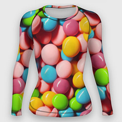 Рашгард женский Много ярких конфет, цвет: 3D-принт