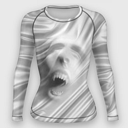 Рашгард женский Нечеловеческий вопль - складки ткани, цвет: 3D-принт