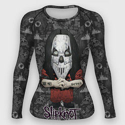 Рашгард женский Slipknot серый абстрактный фон, цвет: 3D-принт