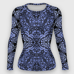 Рашгард женский Ажурный модный кружевной синий узор, цвет: 3D-принт
