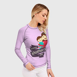 Рашгард женский Happy Mothers Day - картинка, цвет: 3D-принт — фото 2