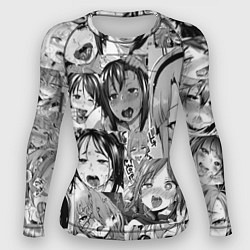 Женский рашгард Ахегао паттерн