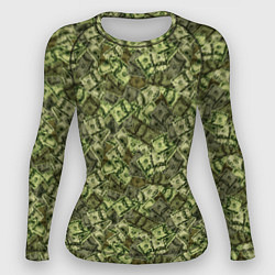Рашгард женский Милитари деньги бумажные, цвет: 3D-принт