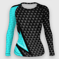 Женский рашгард Черно-голубая абстракция