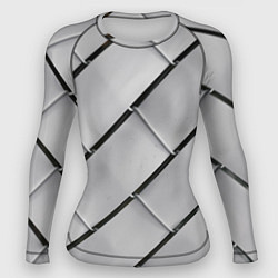Рашгард женский Серый блоковый металлический паттерн, цвет: 3D-принт