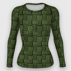 Рашгард женский Паттерн из зеленых линий, цвет: 3D-принт