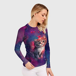 Рашгард женский Космически котенок, цвет: 3D-принт — фото 2