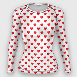 Рашгард женский Сердечки - паттерн, цвет: 3D-принт
