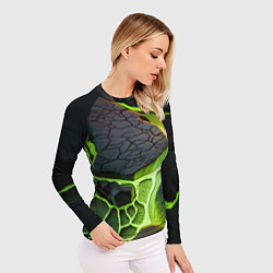 Рашгард женский Зеленая неоновая лава, цвет: 3D-принт — фото 2